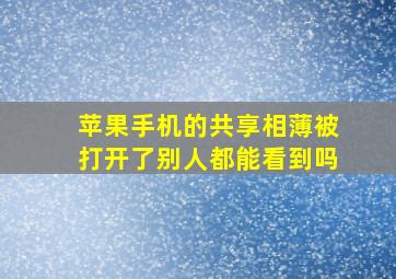 苹果手机的共享相薄被打开了别人都能看到吗