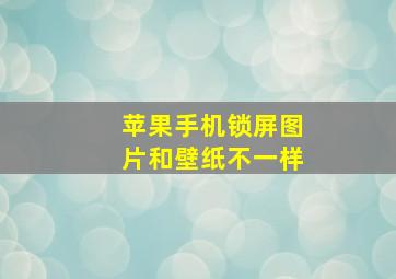 苹果手机锁屏图片和壁纸不一样