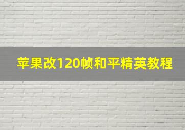 苹果改120帧和平精英教程