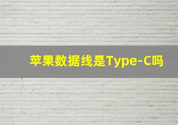 苹果数据线是Type-C吗