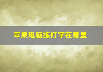 苹果电脑练打字在哪里