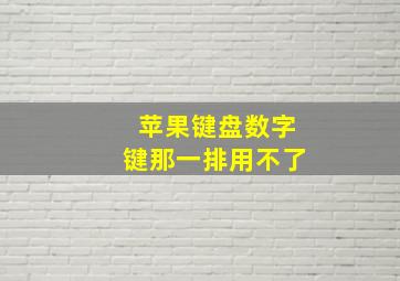 苹果键盘数字键那一排用不了