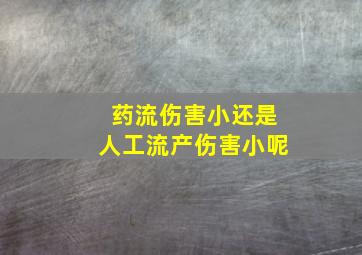 药流伤害小还是人工流产伤害小呢