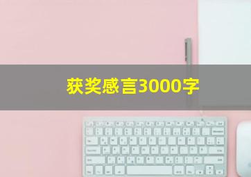 获奖感言3000字