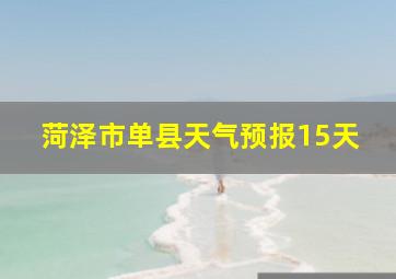 菏泽市单县天气预报15天