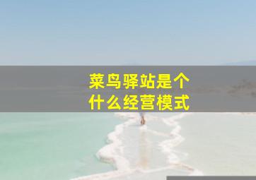 菜鸟驿站是个什么经营模式