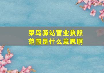 菜鸟驿站营业执照范围是什么意思啊