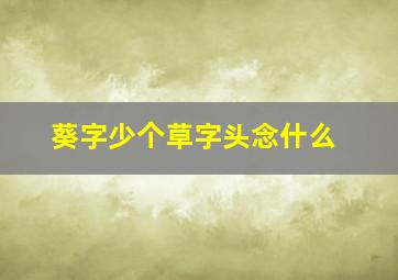 葵字少个草字头念什么