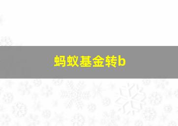 蚂蚁基金转b