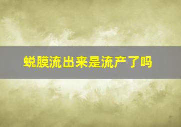 蜕膜流出来是流产了吗