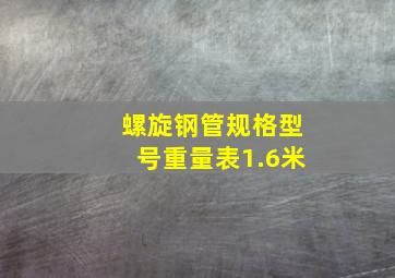 螺旋钢管规格型号重量表1.6米