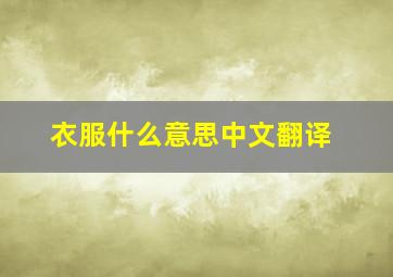 衣服什么意思中文翻译