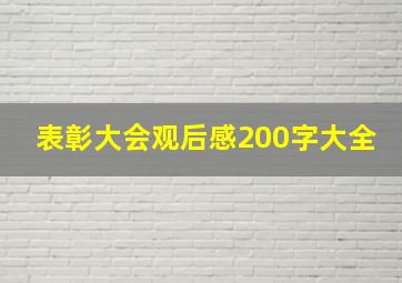 表彰大会观后感200字大全