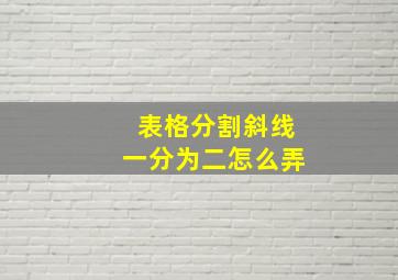 表格分割斜线一分为二怎么弄