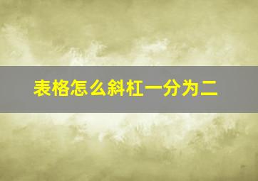 表格怎么斜杠一分为二