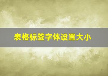 表格标签字体设置大小