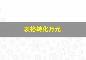 表格转化万元