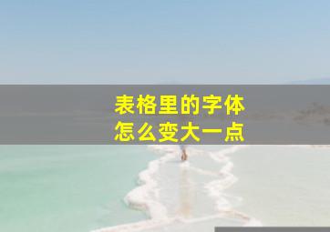 表格里的字体怎么变大一点