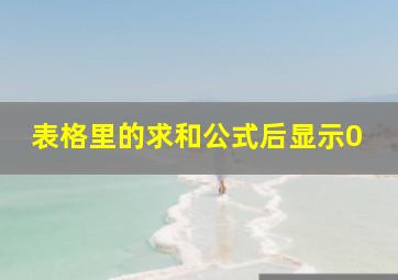 表格里的求和公式后显示0