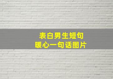 表白男生短句暖心一句话图片