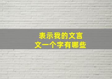 表示我的文言文一个字有哪些