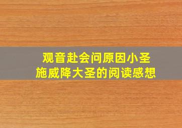 观音赴会问原因小圣施威降大圣的阅读感想