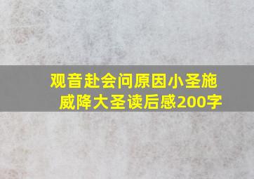 观音赴会问原因小圣施威降大圣读后感200字