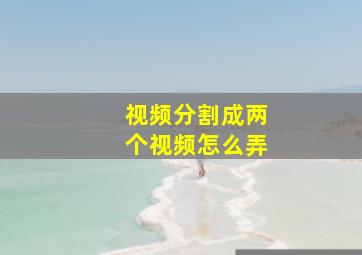 视频分割成两个视频怎么弄