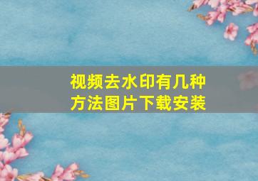 视频去水印有几种方法图片下载安装