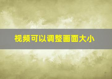 视频可以调整画面大小