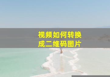 视频如何转换成二维码图片