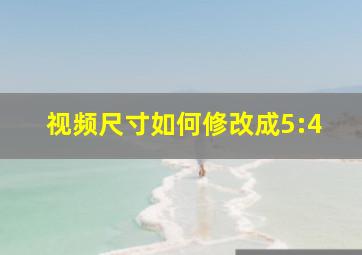 视频尺寸如何修改成5:4