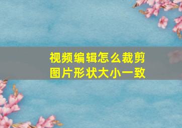 视频编辑怎么裁剪图片形状大小一致