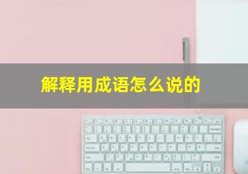 解释用成语怎么说的