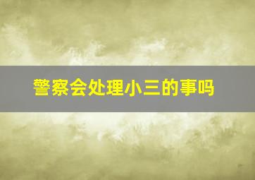 警察会处理小三的事吗