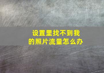 设置里找不到我的照片流量怎么办