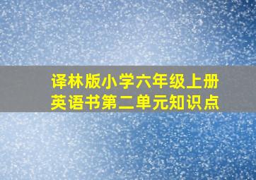 译林版小学六年级上册英语书第二单元知识点