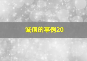 诚信的事例20