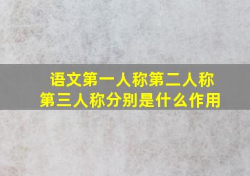 语文第一人称第二人称第三人称分别是什么作用