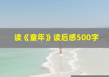 读《童年》读后感500字