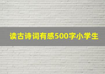 读古诗词有感500字小学生