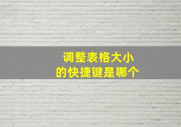 调整表格大小的快捷键是哪个