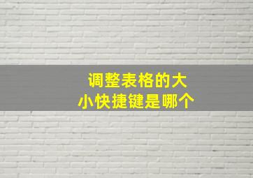 调整表格的大小快捷键是哪个