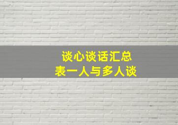 谈心谈话汇总表一人与多人谈