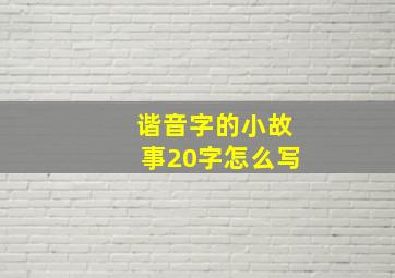 谐音字的小故事20字怎么写