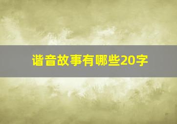 谐音故事有哪些20字