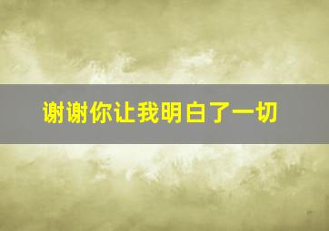 谢谢你让我明白了一切