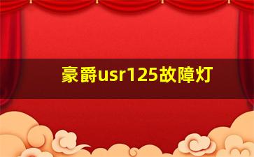 豪爵usr125故障灯