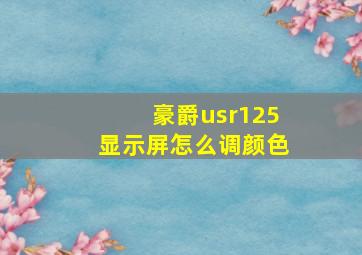 豪爵usr125显示屏怎么调颜色