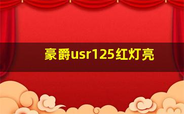 豪爵usr125红灯亮